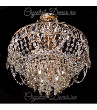 Люстра хрустальная Капель с подвесом 062 на 3 лампы коньяк Люстра хрустальная Капель с подвесом 062 на 3 лампы коньяк